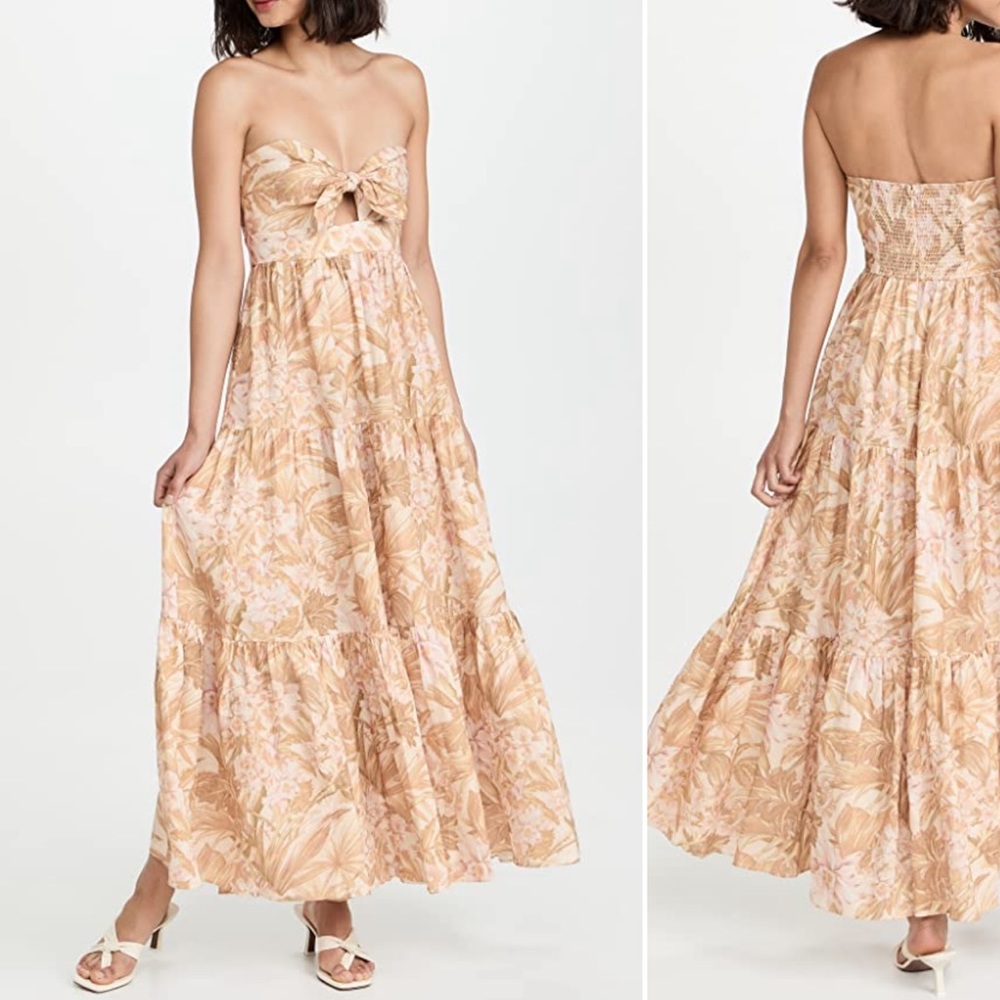 Zimmermann Andie Tie Front Dress, Sepia Floral, 1 (4-6)
